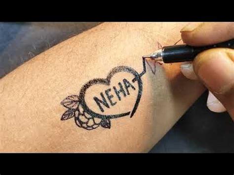 Neha name tattoo on hand design with pen at home easy | Tattoo style ...