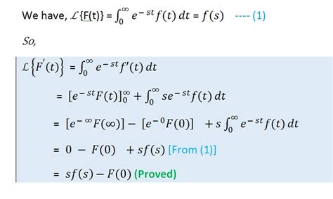 Laplace Transform Derivatives Theorem Proofs - First, Second, Third Order Proofs