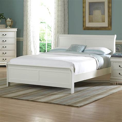 Homelegance Marianne White Queen Sleigh Bed in the Beds department at Lowes.com