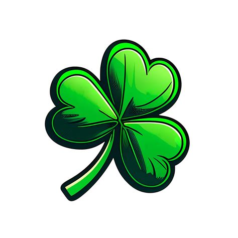 Green clover leaf, a symbol of St. Patrick's Day sticker 18873992 PNG