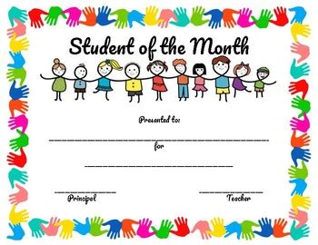 Student Of The Month Award Template | Best of Document Template