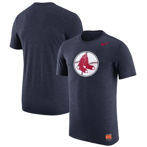 Men's Boston Red Sox Nike Navy Cooperstown Retro Logo Tri-Blend T-Shirt