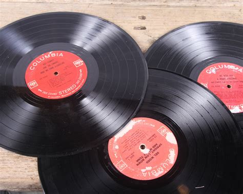 3 Vintage 33 1/3 Records / Black and Red Vinyl Records / Antique Vinyl ...