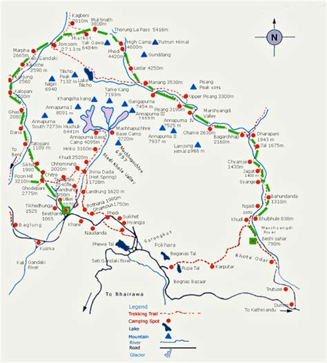 Annapurna Circuit Trekking Route and Map | Annapurna circuit, Annapurna ...