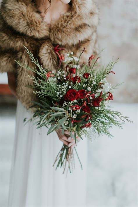 Crimson and Green Bouquet | Winter wedding bouquet, Christmas wedding bouquets, Winter wedding ...