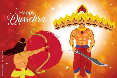 Illustration of ram and ravan for happy dussehra festival of india ...