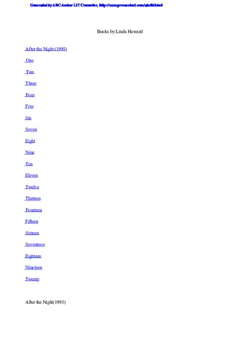 After The Night (1995) by Linda Howard PDF download