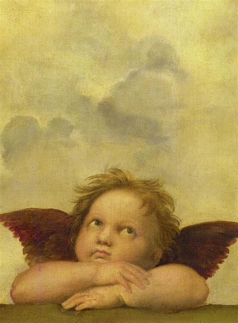 Cherub of the Sistine Madonna Painting by Raphael