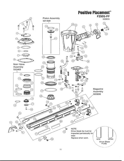 Paslode 500855-(F250S-PP) Parts List | Paslode 500855-(F250S-PP) Repair Parts | OEM Parts with ...