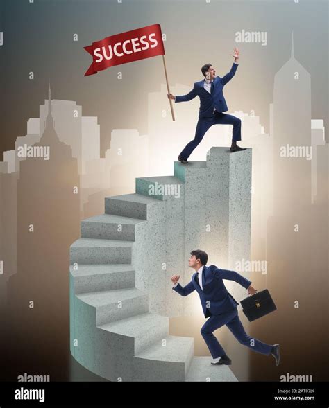 The businessman with success banner in business concept Stock Photo - Alamy