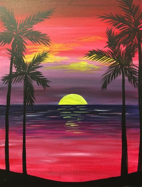 Palm Tree Sunset Painting at PaintingValley.com | Explore collection of Palm Tree Sunset Painting