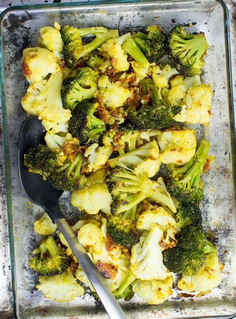 Garlicky Oven-Roasted Broccoli and Cauliflower Recipe