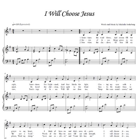 I Will Choose Jesus – Sheet Music