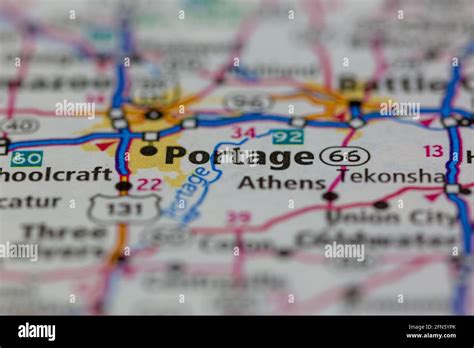 Portage Michigan USA shown on a Geography map or road map Stock Photo - Alamy