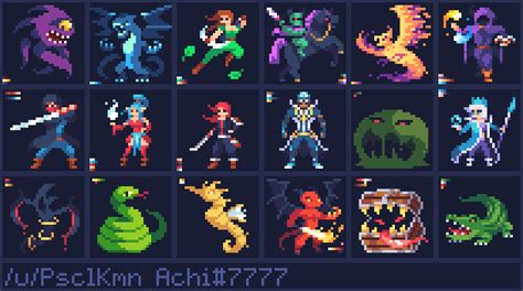 [OC] Some more 32x32 characters : PixelArt Pixel Rpg Games, Super Pixel, Pixel Life, Medieval ...