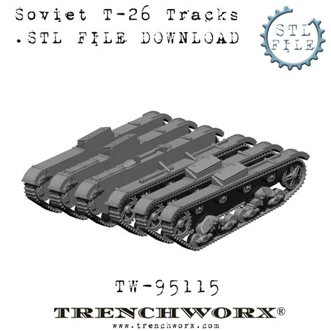 Soviet T-26 Alternate Track Bundle .STL Download – Trenchworx