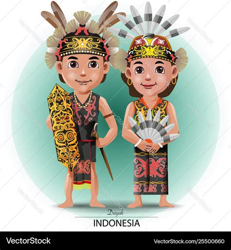 Dayak traditional cloth Royalty Free Vector Image