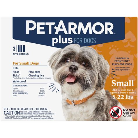 PetArmor Plus Flea & Tick Prevention for Small Dogs (4-22 lbs), 3 Treatments - Walmart.com