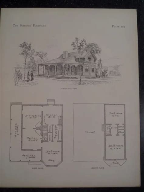 VICTORIAN DESIGN ARCHITECTURE Shingled Country House Plan Historic 1885 #205 £21.74 - PicClick UK