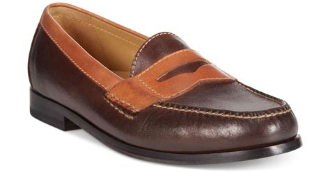 Cole Haan Two-tone Pinch Penny Loafers in Brown for Men | Lyst