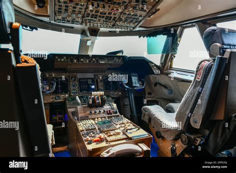 Interior of the cockpit Airplane Stock Photo - Alamy