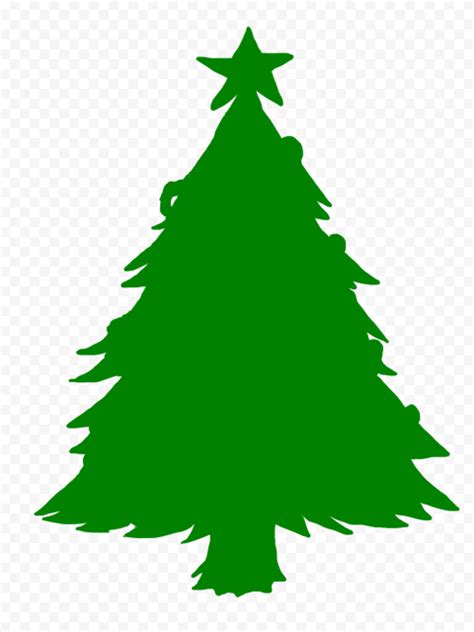 HD Green Christmas Tree Clipart Silhouette PNG | Citypng