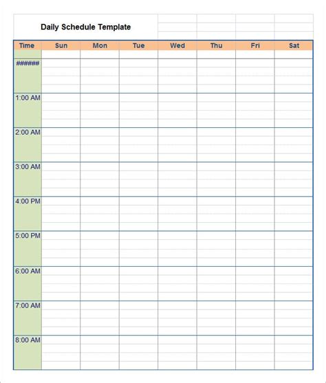 Daily Schedule Templates | 18+ Free Word, Excel & PDF Formats, Samples, Examples, Forms