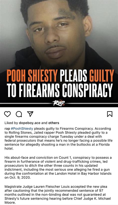 Pooh Shiesty pleads guilty to federal firearm charges | 97 months ...