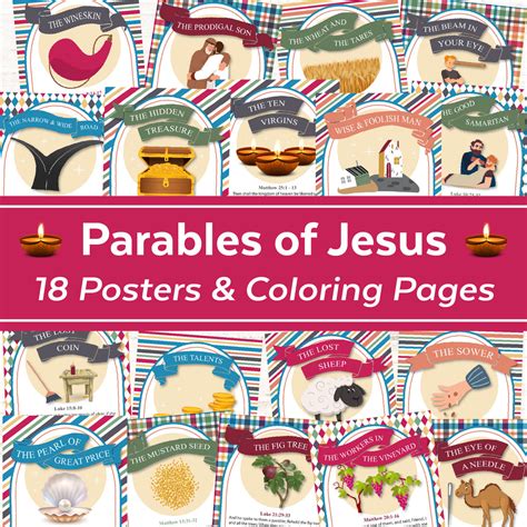 The New Testament Parables of Jesus posters and Coloring Pages – Ministering Printables