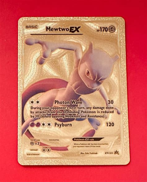 Mavin | Mewtwo EX Gold Foil Pokemon Card Fan Art Card