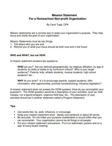 Nonprofit Mission Statement - 18+ Examples, Format, How To Write, Pdf