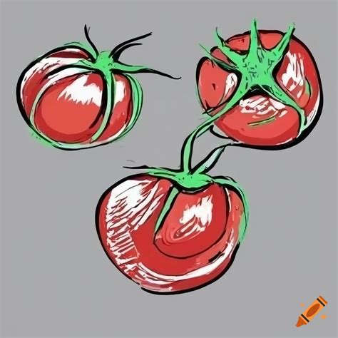 Monochrome handdrawn cherry tomato icon