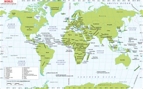 World Map With Latitude And Longitude And Cities - Kasey Matelda