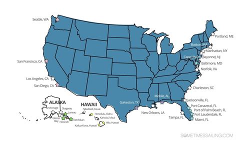 United States Cruise Ports Map and Useful Information