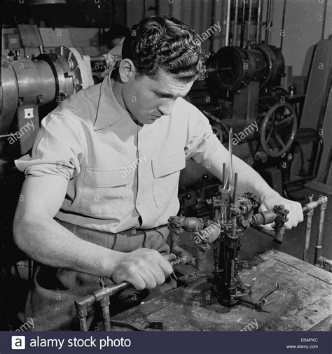 Historical 1950s.Industry. An engineer checking the connection of Stock Photo, Royalty Free ...