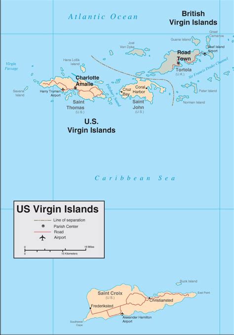 US Virgin Islands Map - Map of US Virgin Islands