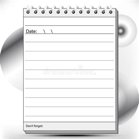 Block Notes Page Lined in Black and White Stock Vector - Illustration ...