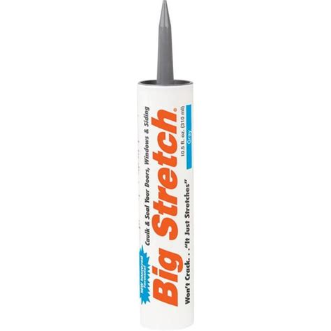 Big Stretch 10010 Elastomeric High Performance Non-Toxic Acrylic Caulk, 10.5 oz, Cartridge, Gray ...