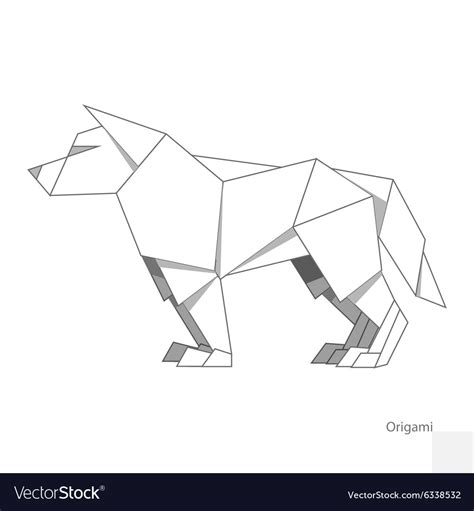 Origami paper wolf Royalty Free Vector Image - VectorStock