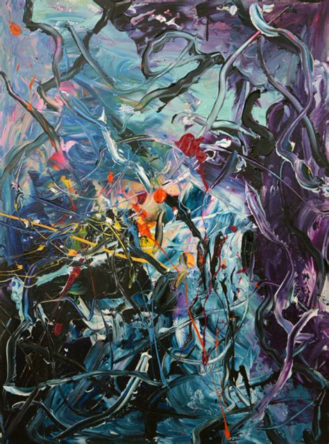 Chaos (8) - Abstract Painting - Blue Colorful Painting by Gao | Artmajeur