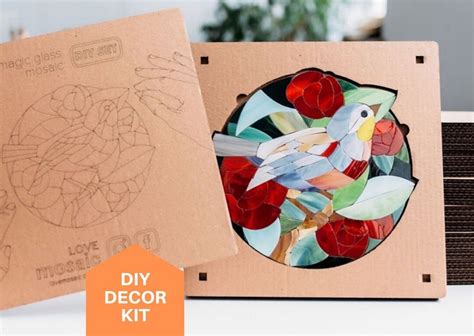 Stained glass mosaic kit Craft kits for adults DIY kit gift | Etsy