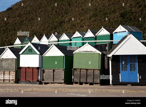 beach huts at durley chine bournemouth dorset england uk Stock Photo - Alamy