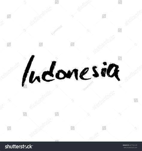 Indonesia Hand Lettering Vector Modern Calligraphy Stock Vector ...