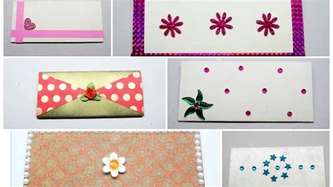 6 Amezing Decorative Envelopes at Home/ How to Decorate Envelopes/Simple and Easy Decorations ...