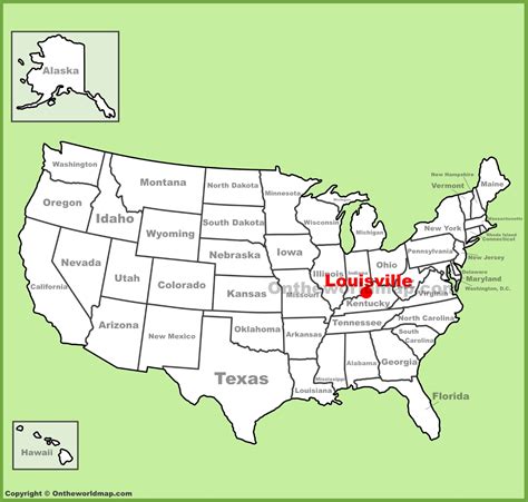 Louisville location on the U.S. Map