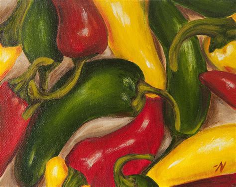 Chili Peppers Painting by Nicole Okun - Fine Art America