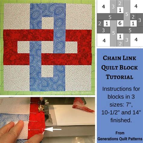 Chain Link Quilt Block Pattern: 7", 10-1/2" and 14"