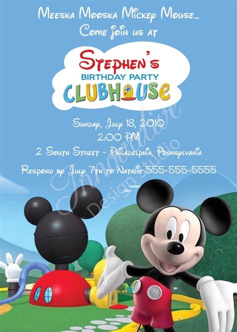 Items similar to Mickey Mouse Clubhouse Invitation Digital Design on Etsy