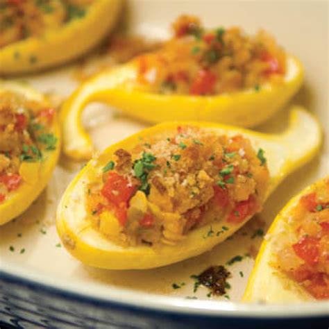 Garden-Stuffed Yellow Squash - Farm Flavor Recipe