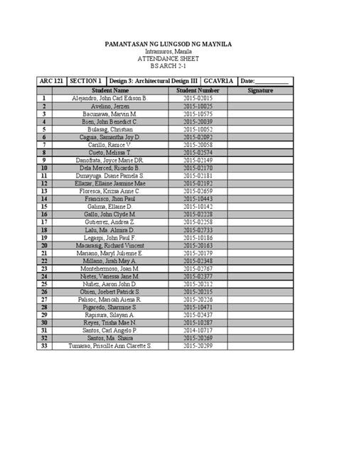 Attendance Sheet | PDF